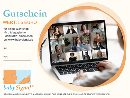 babySignal-Workshop Gutschein für Erzieherin und Erzieher PNG